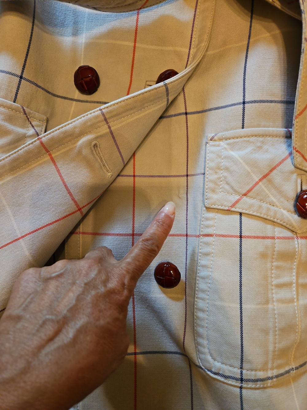 Coach Size 0 Plaid Double-Breasted Trench Coat Cream FLAWS - Picture 11 of 13
